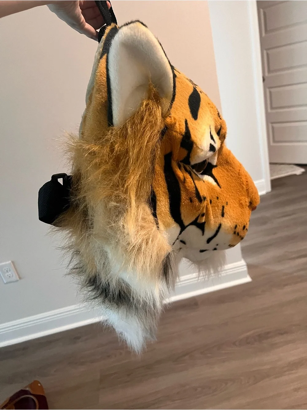Adventure Planet Tiger Head Backpack - Tan and Black